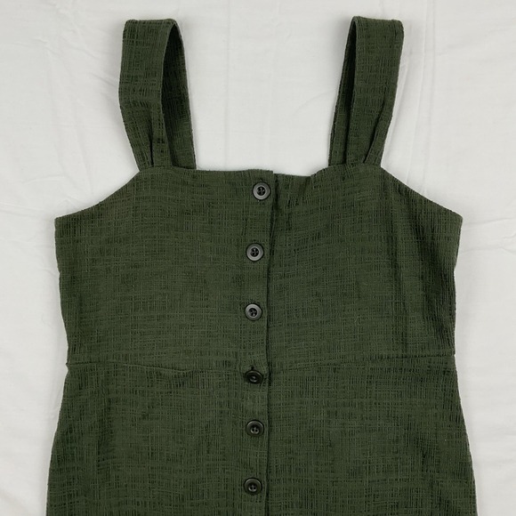 Madewell Texture and Thread Green Button Front Midi Dress Womens Small Casual - Picture 2 of 9